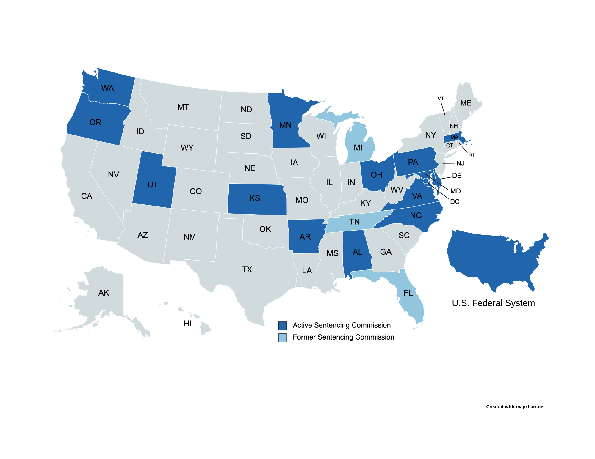 Active Sentencing Commission Map