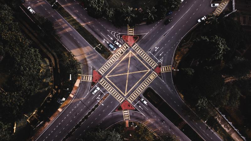 Overhead image of Crossroads