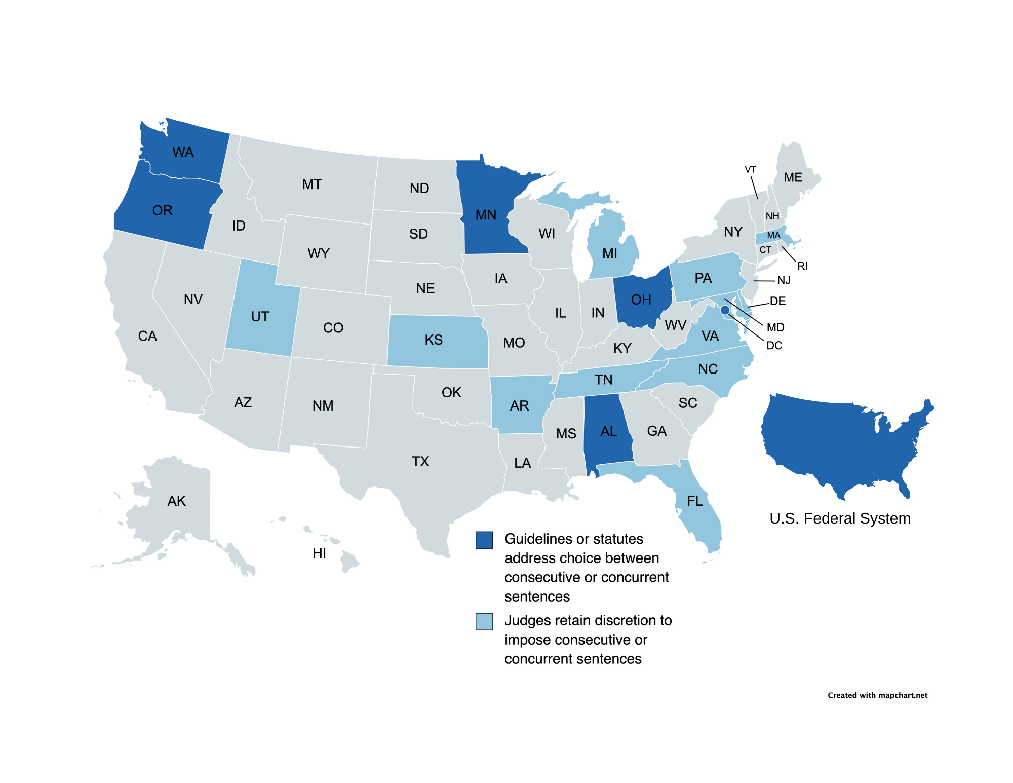 Consecutive Sentencing Regulated Map
