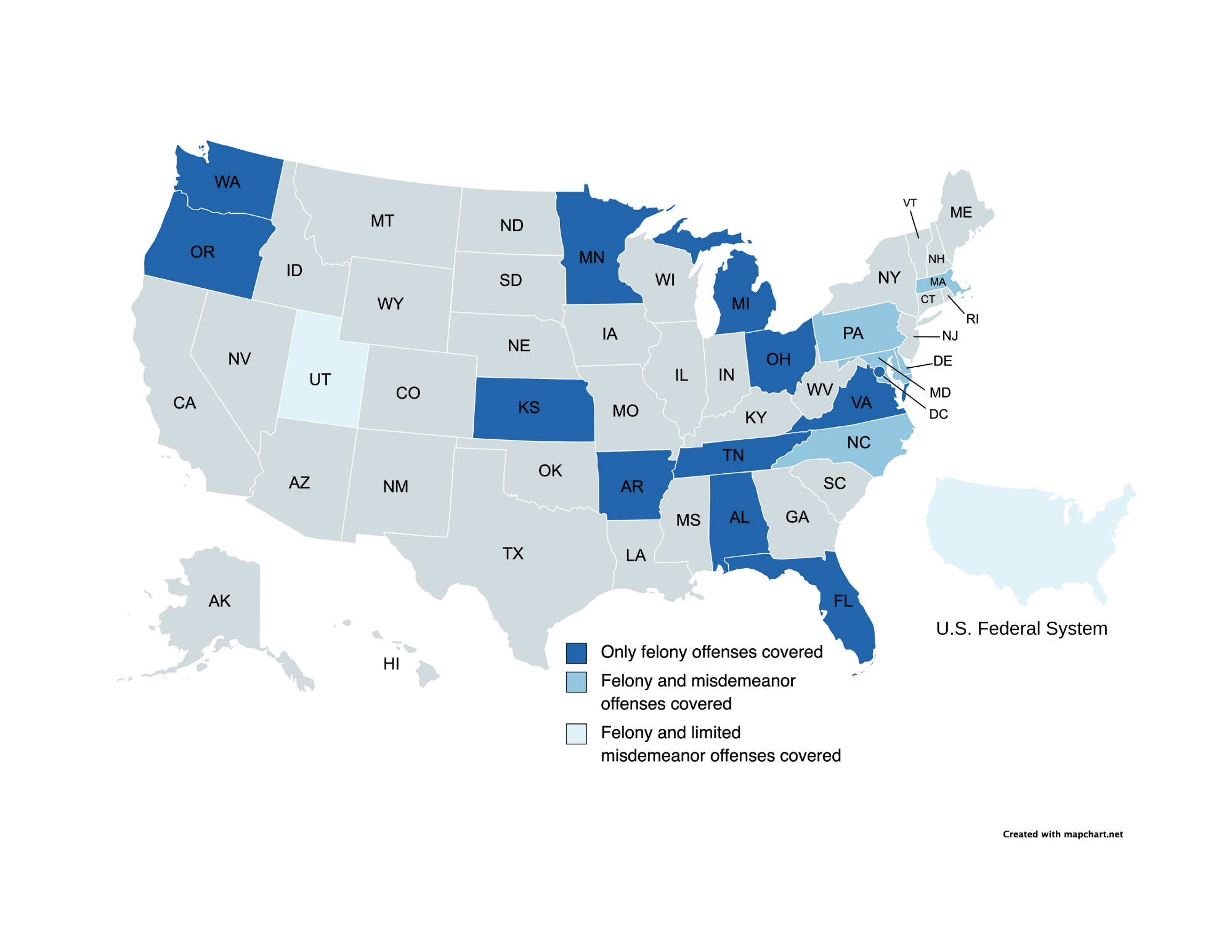Non-Felony Offenses Covered Map